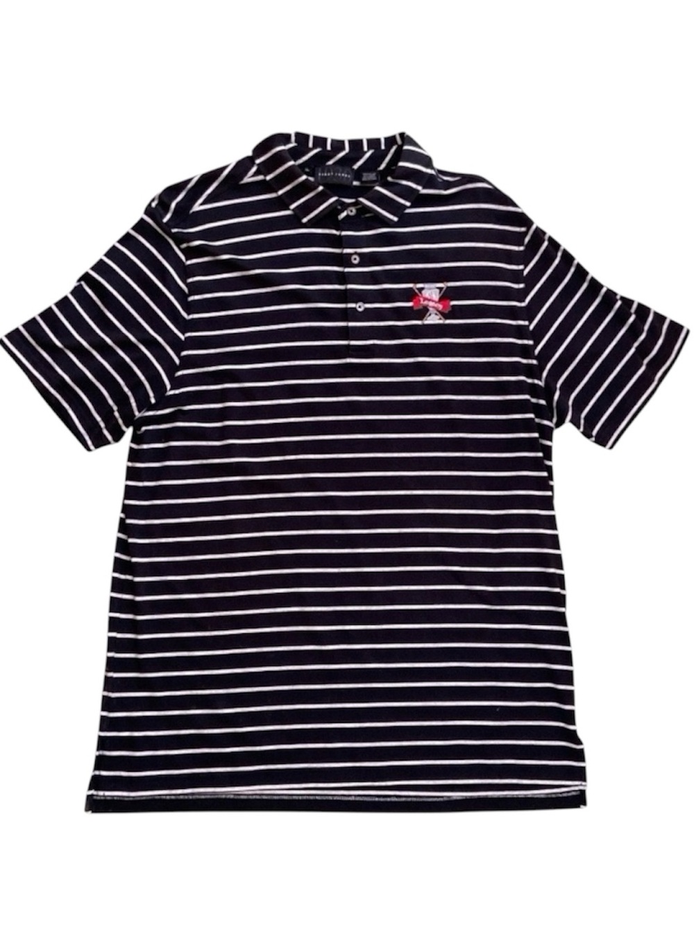 Bobby Jones 1930 Legacy Golf Polo Shirt XL Black White Stripe Country Club